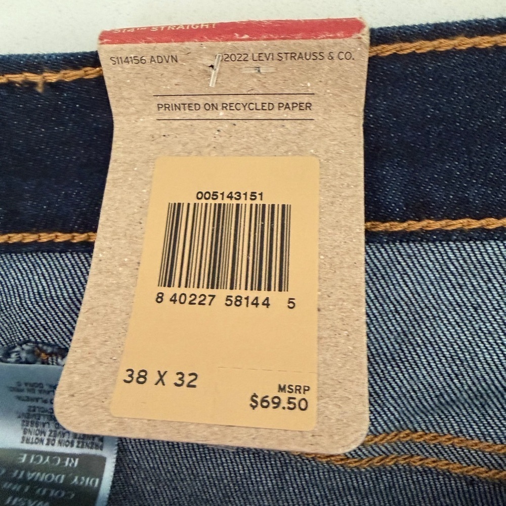 Levi’s 514 Men's Straight Jeans Stretch Size 38 x 32 - Picture 7 of 12